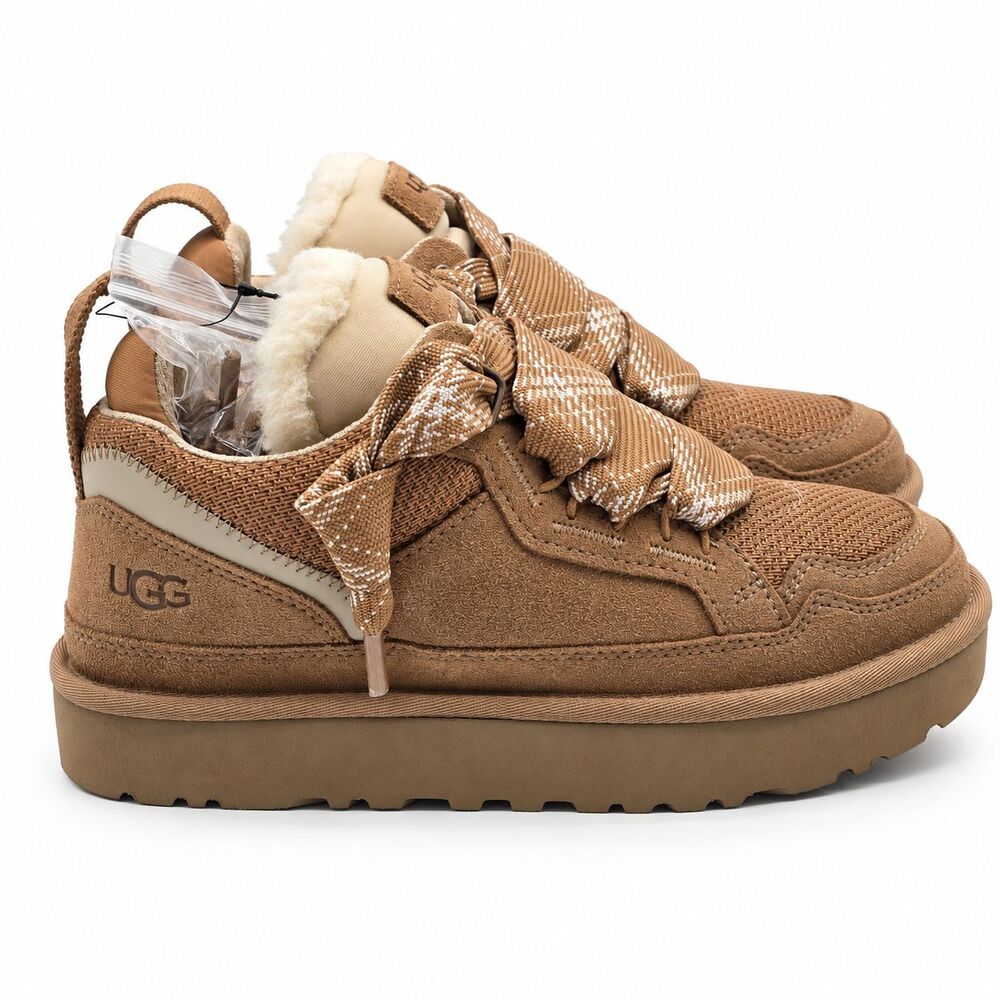 UGG Lowmel Sneakers Womens 6 Chestnut Suede Mesh Padded Lace Up Shoes 1144032 - Picture 5 of 8